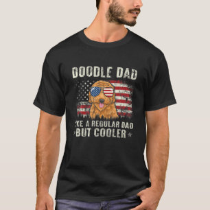 T-shirt Doodle Papa Goldendoodle American Flag Fête des pè