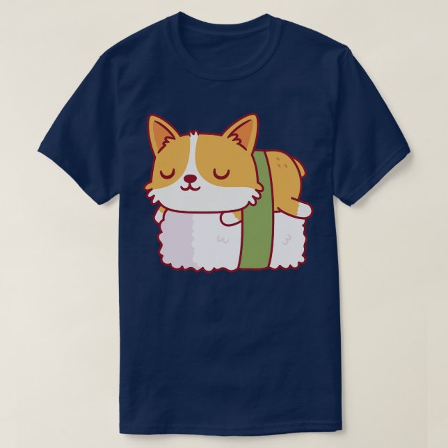 T-shirt Doodle sushi Corgi mignon (Design devant)