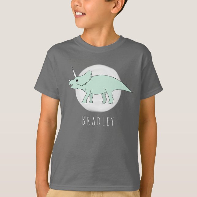 T-shirt Doodle Triceratops Dinosaur de Cool Boy's (Devant)