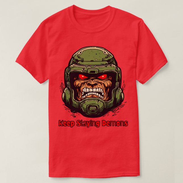 T-shirt Doom Keep Slay Demons Guy (Design devant)