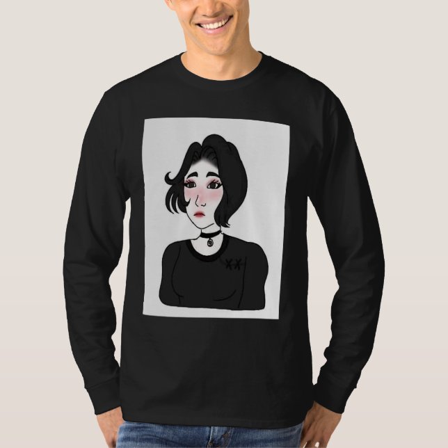 T-shirt Doomer girl E girl Feels Wojak Meme (Devant)