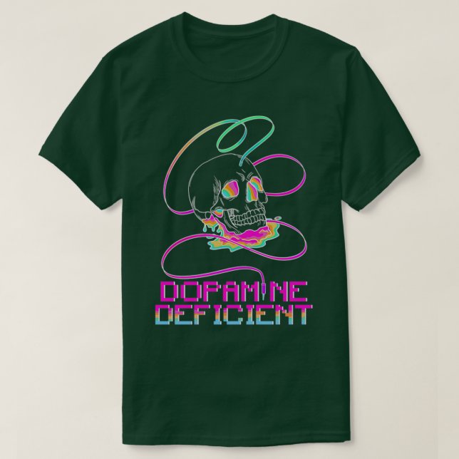 T-shirt Dopamine DHD déficient crâne arc-en-ciel 2 (Design devant)