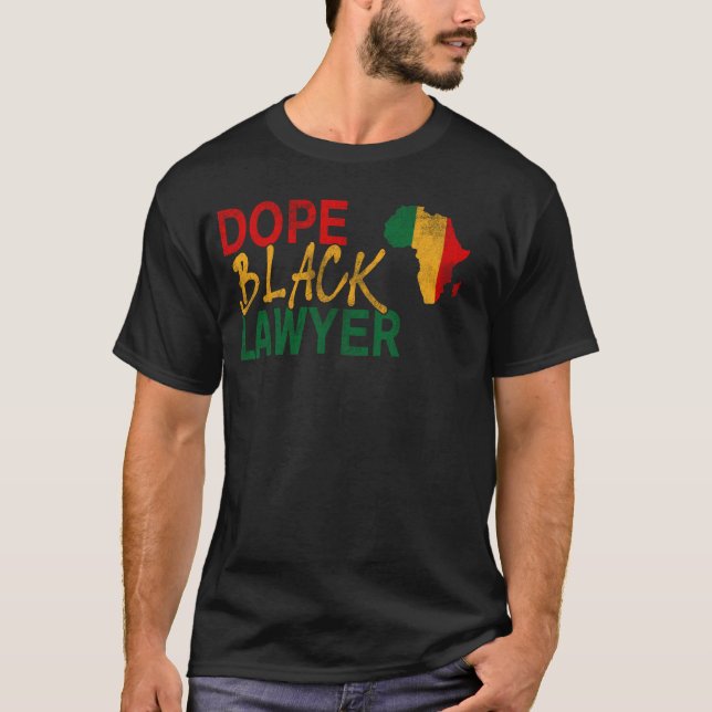 T-shirt Dope Black Avocat Africain Américain Travail Noir  (Devant)
