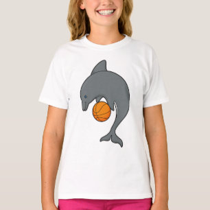 T-shirt Dophin comme joueur de basket-ball avec basket-bal