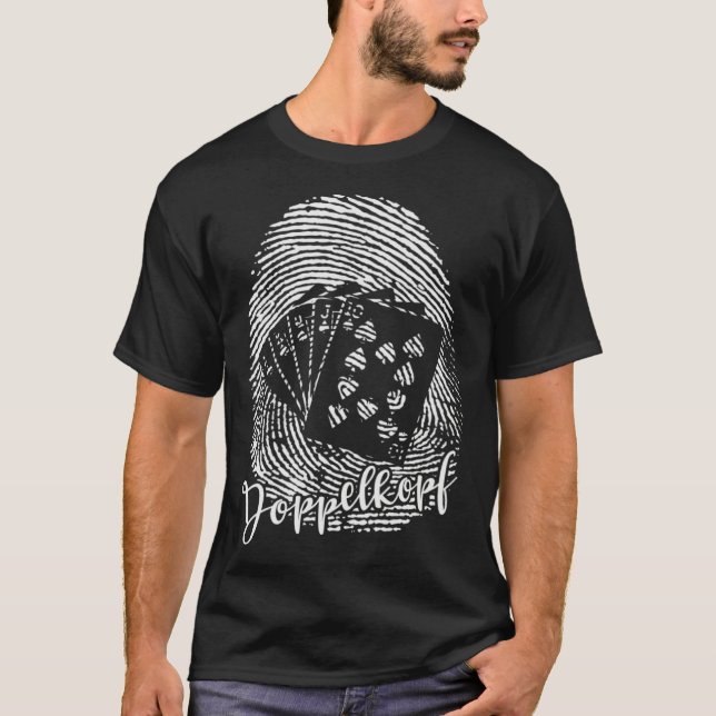 T-shirt Doppelkopf Fingerprint D N A Card Game (Devant)