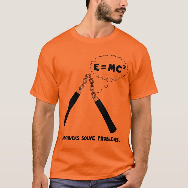 T-shirt d'orange de Nunchucks (Devant)
