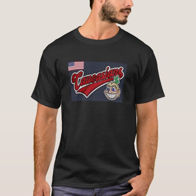T-shirt d'origine caucasienne USA (Devant)