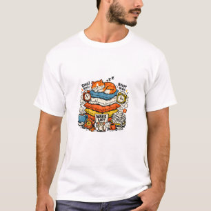 T-shirt Dormeuse Professionnelle Drôle Chat Paresseux Rétr
