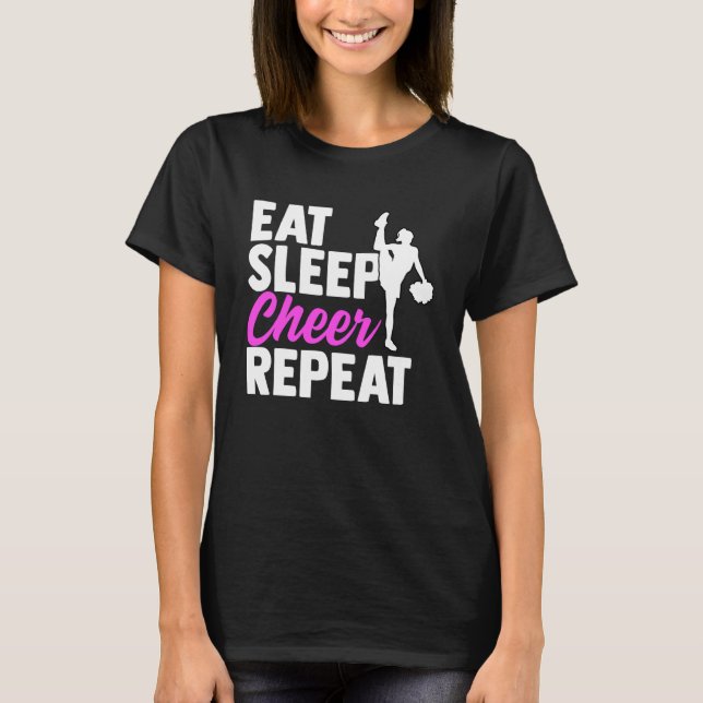 T-shirt Dormir Cheer Répéter Cheerleader Sport Vie Ro (Devant)