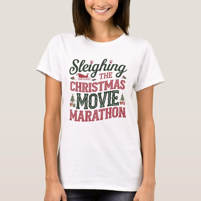 T-shirt Dormir le marathon du film de Noël (Devant)