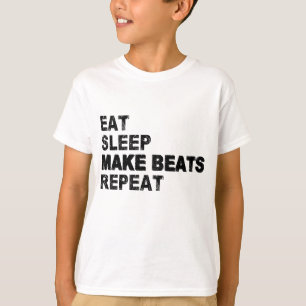 T-shirt Dormir Manger Faire Répéter Les Beats