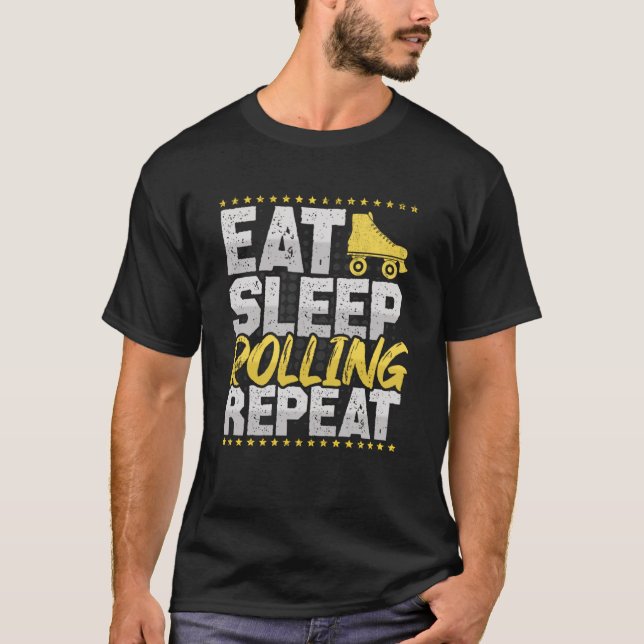 T-shirt Dormir Répétez Patinage Hobby Roller Patins (Devant)