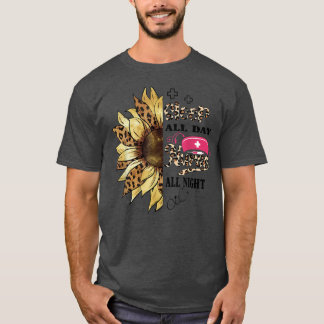 T-shirt Dormir toute la journée Infirmière pédiatrique Tou