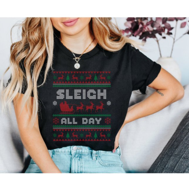 T-shirt Dormir toute la journée mauvais Noël (Créateur téléchargé)