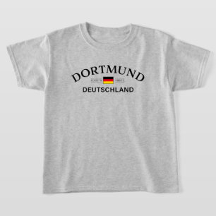 T-shirt Dortmund Allemagne Coordonnées Enfants Allemands