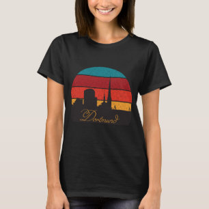 T-shirt Dortmund Allemagne Église Toit Rétro Voyage