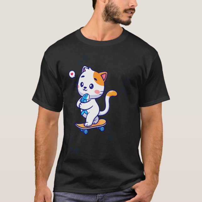 T-shirt Dory drôle chat nage dell (Devant)