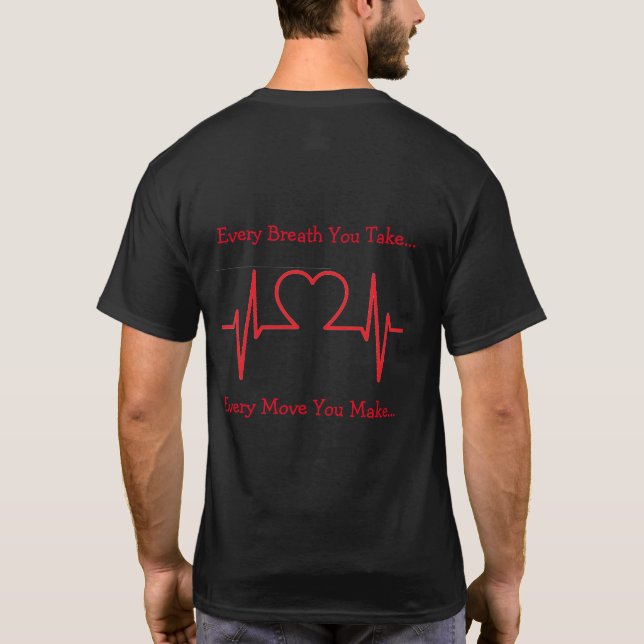 T-shirt Dos cardiaque de Sonograher ECG (Dos)