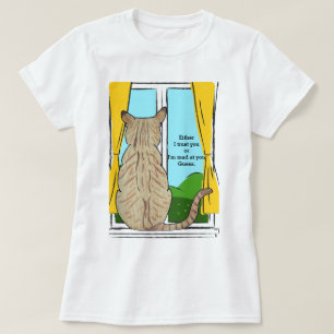 T-shirt Dos de confiance de chat ou horloge ronde folle