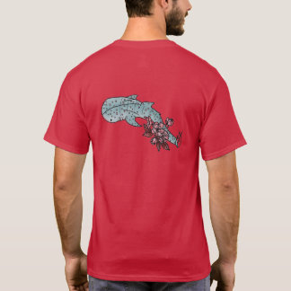 T-shirt Dos de requin de baleine de fleurs de cerisier