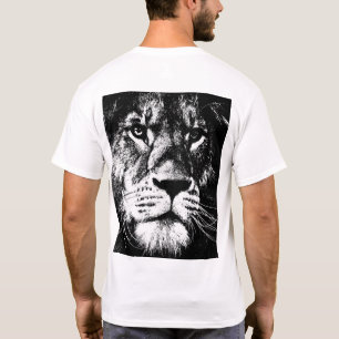T-shirt Dos Design moderne Pop Art Lion Visage Modèles Men