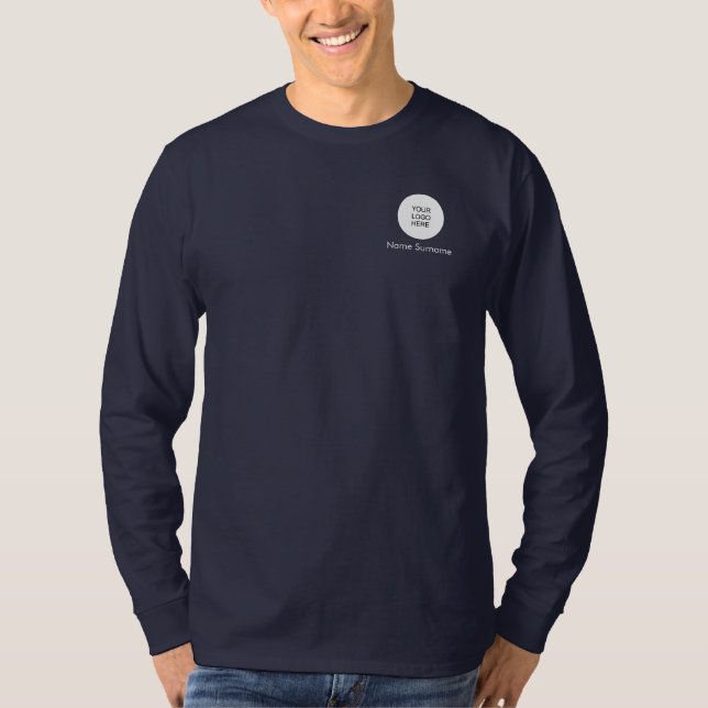T-shirt Dos Et Avant Imprimer Charger Le Logo Mens Navy Bl (Devant)