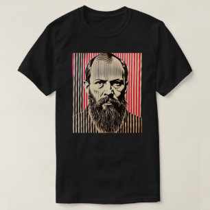 T-shirt Dostoevsky dans le style d'illusion optique BAUHAU