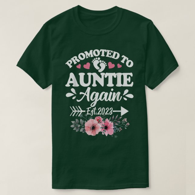 T-shirt Doted To Auntie Again Est 2023 Pregnancy Announ (Design devant)