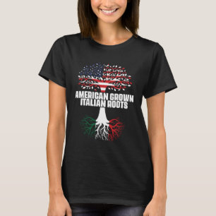 T-shirt Double Citoyenneté Amérique Italie Drapeau Racines