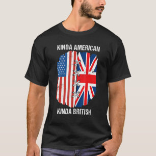 T-shirt Double citoyenneté Royaume-Uni USA Kinda American