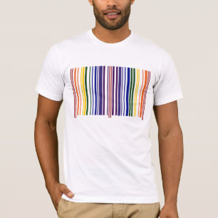T-shirt Double code barres d'arc-en-ciel