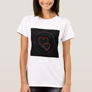 T-shirt Double Coeur en noir