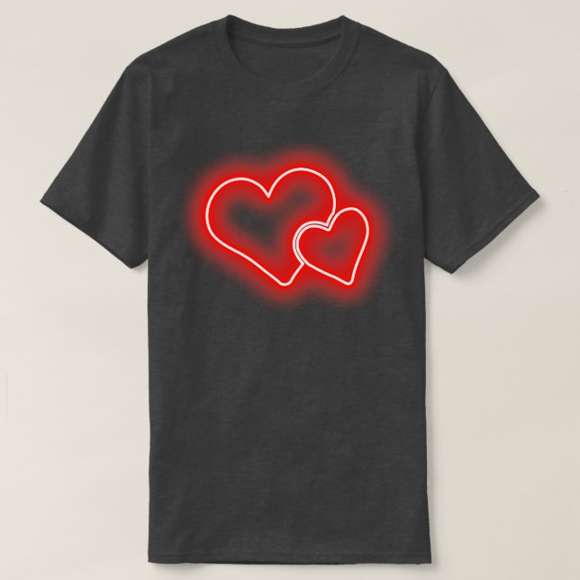 T-shirt Double Coeur Valentines Jour Amour Romc (Design devant)