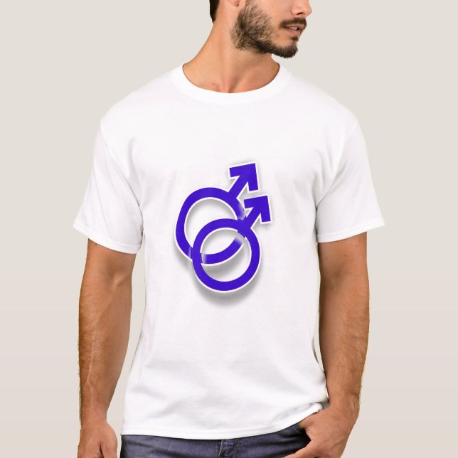 T-shirt Double de symbole de gay pride d'arc-en-ciel dos (Devant)