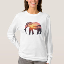 Double exposition Elephant Silhouette Design - Sav