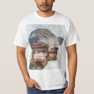 T-shirt Double exposition pour homme patriotique
