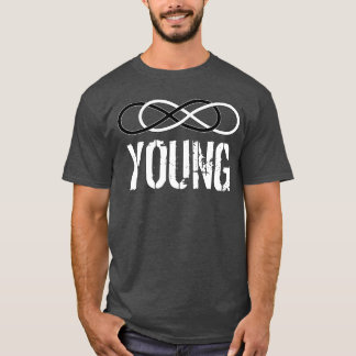 T-shirt Double infini de symbole - noir et blanc + jeune