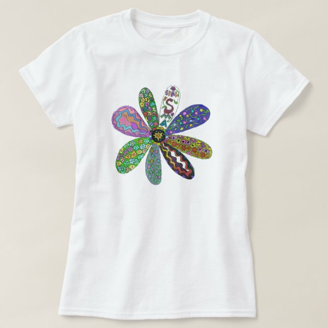 T-shirt Double problème du traitement SMA flower power (Design devant)