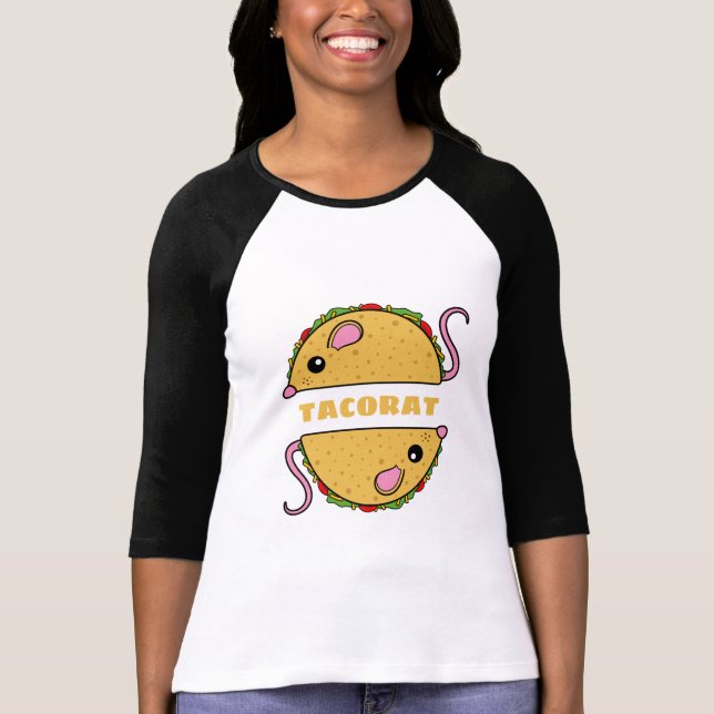 T-Shirt Double Taco Rat Raglan (Texte Jaune) (Devant)