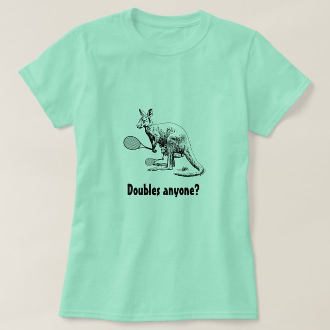 T-shirt Doubles Quelqu'Un ? Tennis de Kangaroo (Design devant)