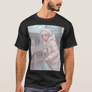 T-shirt Douce Ange Stellaire : Fille Anime Cheveux Argenté