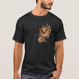 T-shirt Douce Chatte Déchiré Tissu Chat Propriétaire Chat