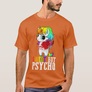 T-shirt Douce Mais Psychopathe Humour Mignon Cadeau Femme