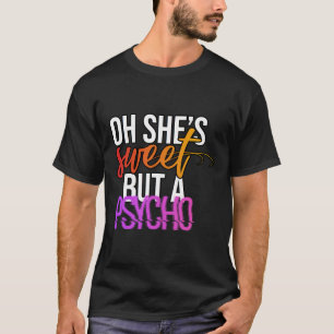 T-shirt Douce Mais Psychopathe - Typographie Sarcastique M