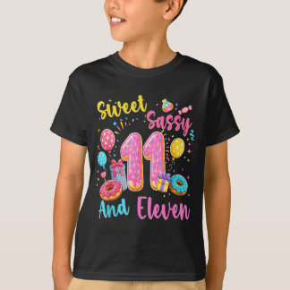 T-shirt Douce mignonne et onze 11e anniversaire doux donut