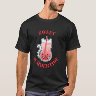 T-shirt Douce Pastèque de Chat de Vacances d'Été