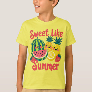 T-shirt Douce période estivale, Vie de vacances, Jaune d'é