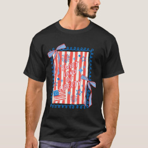 T-shirt Douce Terre De Liberté Patriote Coquette Usa Nœud