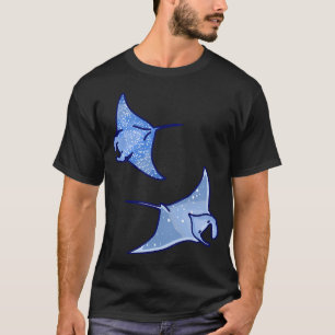 T-shirt Douces raies manta bleues – Illustration de la vie