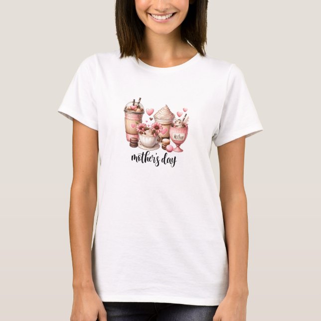 T-shirt Douceurs roses desserts glace café des mères jour (Devant)